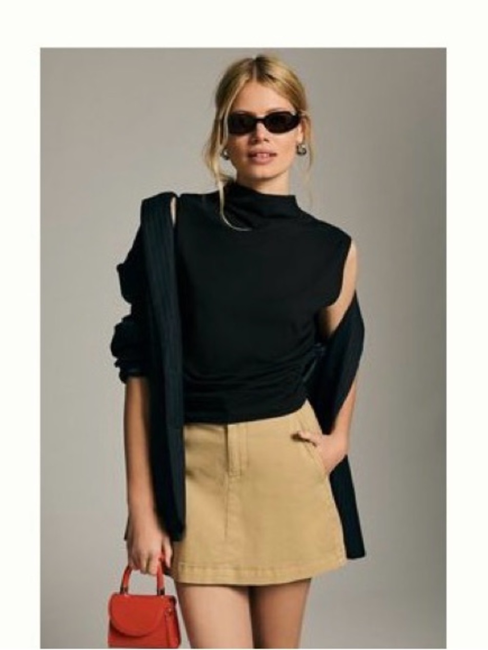 Maeve mock neck muscle tank Anthropologie